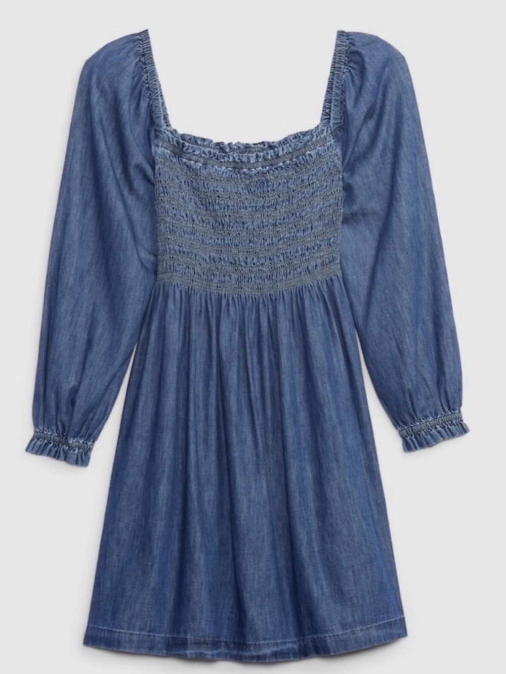 NWT Gap Smocked Square Neck Chambray Women’s Dress
